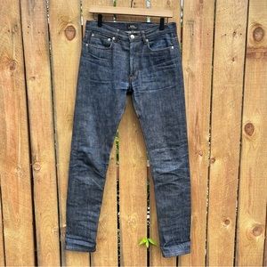 *A.P.C. | Men's Button Fly Slim Fit Jeans in Dark Wash Size 28